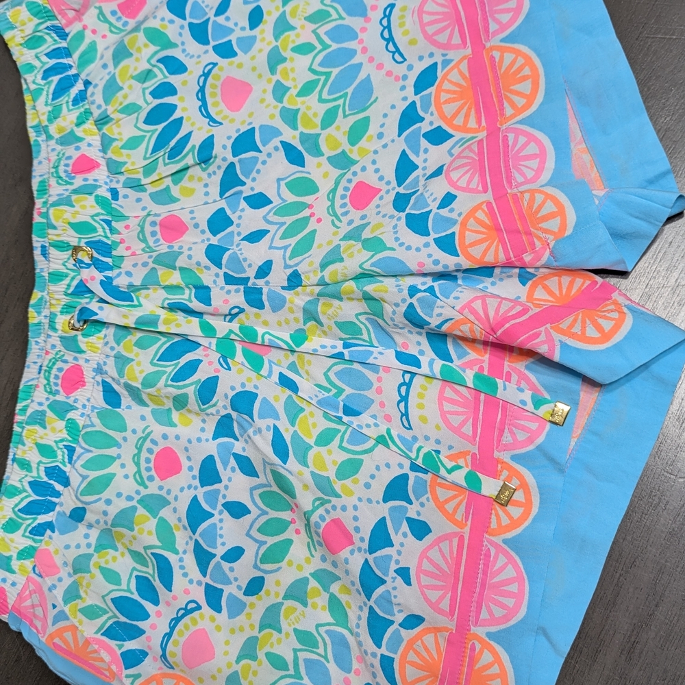 Lilly Pulitzer Pink and Blue Patterned Fabric